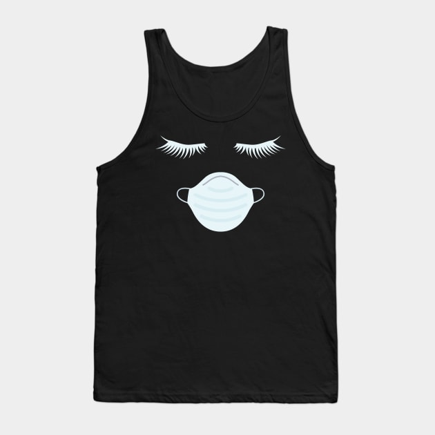 eyelashes with facemask shirt-eyelash shirt-eyelashes-facemask Tank Top by wiixyou